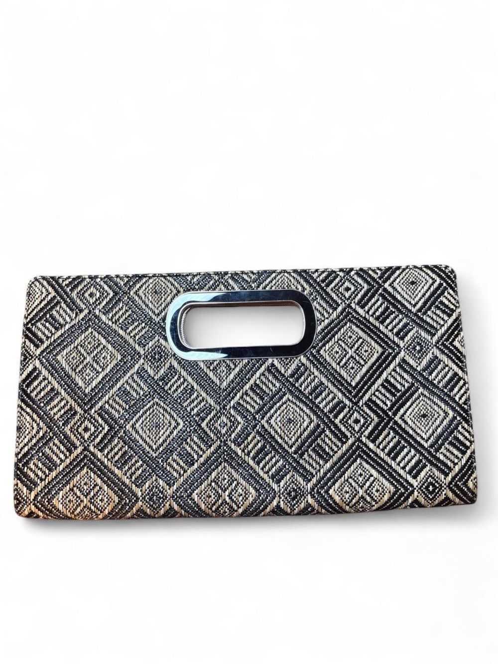 Express Ikat Beige/Black Clutch Bag